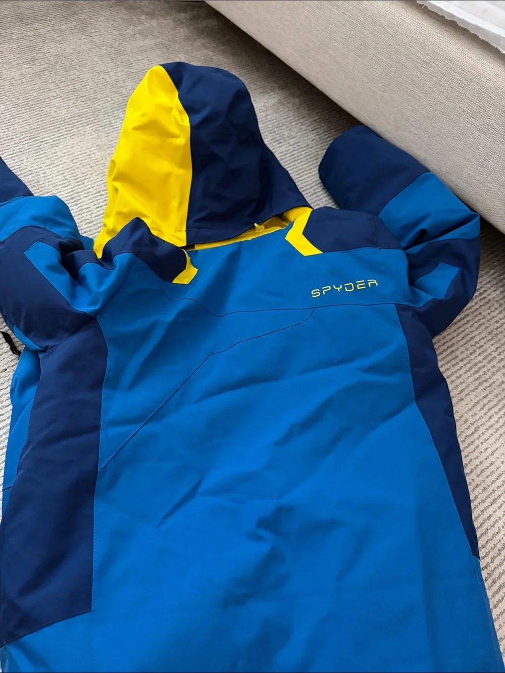 Spyder  blue Kids Blue and Yellow Waterproof Jacket - Youth Outdoor Coat